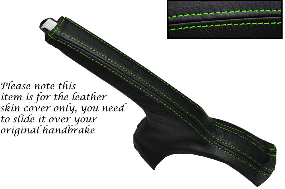 GREEN STITCHING LEATHER HANDBRAKE GAITER FITS SUZUKI SWIFT 2010-2014 CUSTOM NEW