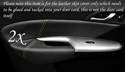 YELLOW STITCH FITS HONDA CIVIC 06-12 2X FRONT DOOR CARD TRIM LEATHER COVERS ONLY