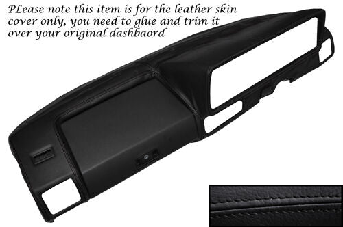 BLACK STITCH DASH DASHBOARD LEATHER SKIN COVER FITS VW GOLF MK1 JETTA 1974-1983