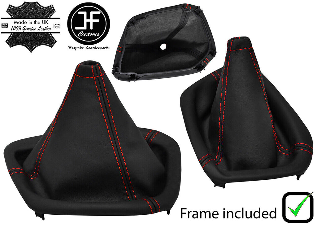 RED STITCH NAPPA LEATHER GEAR GAITER+PLASTIC FRAME FOR DODGE CHALLENGER 15-19