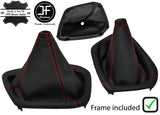 RED STITCH NAPPA LEATHER GEAR GAITER+PLASTIC FRAME FOR DODGE CHALLENGER 15-19