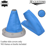 LIGHT BLUE LEATHER FITS MGTF MG TF GEAR HANDBRAKE GAITER 1999+ CUSTOM NEW