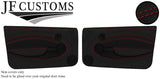 RED  STITCH 2X FULL DOOR CARD LUXE SUEDE COVERS FOR BMW MINI R55 R56 R57 07-14