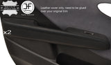 BLACK STITCH 2X FRONT DOOR ARMREST TRIM LEATHER COVER FITS HONDA JAZZ 02-08 5DR