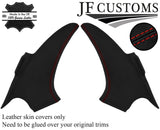 RED STITCH LEATHER 2X C PILLAR TRIM COVER FOR ROVER 75 MG ZT SALOON 1998-2005