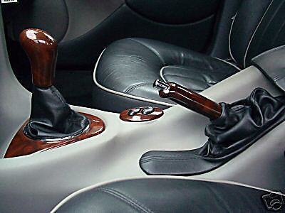 FITS ROVER 75 BLACK GEAR & HANDBRAKE GAITOR SET LEATHER CUSTOM NEW MADE IN UK