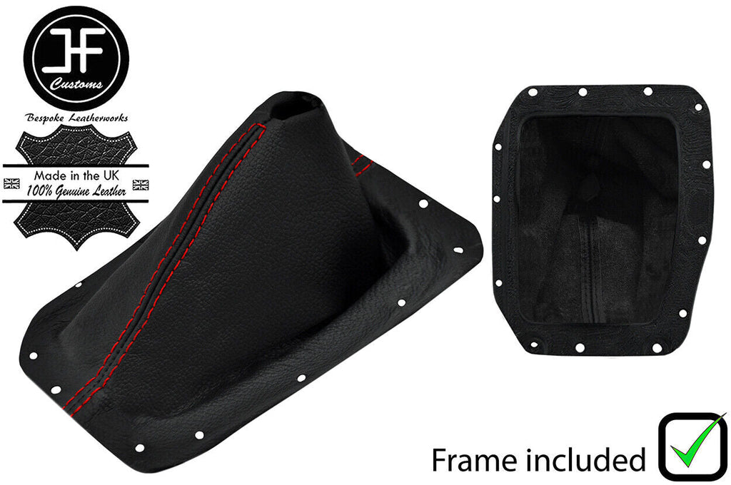 RED STITCH LEATHER GEAR GAITER+PLASTIC FRAME BRACKET FITS NISSAN 300ZX 89-96
