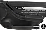 BLACK STITCH 4X FRONT DOOR HANDLE ARMREST LTHR COVERS FOR MERCEDES R CLASS W251
