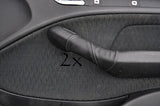 FITS BMW E46 1998-2005 grey stitch 2X DOOR HANDLE COVERS BLACK LEATHER
