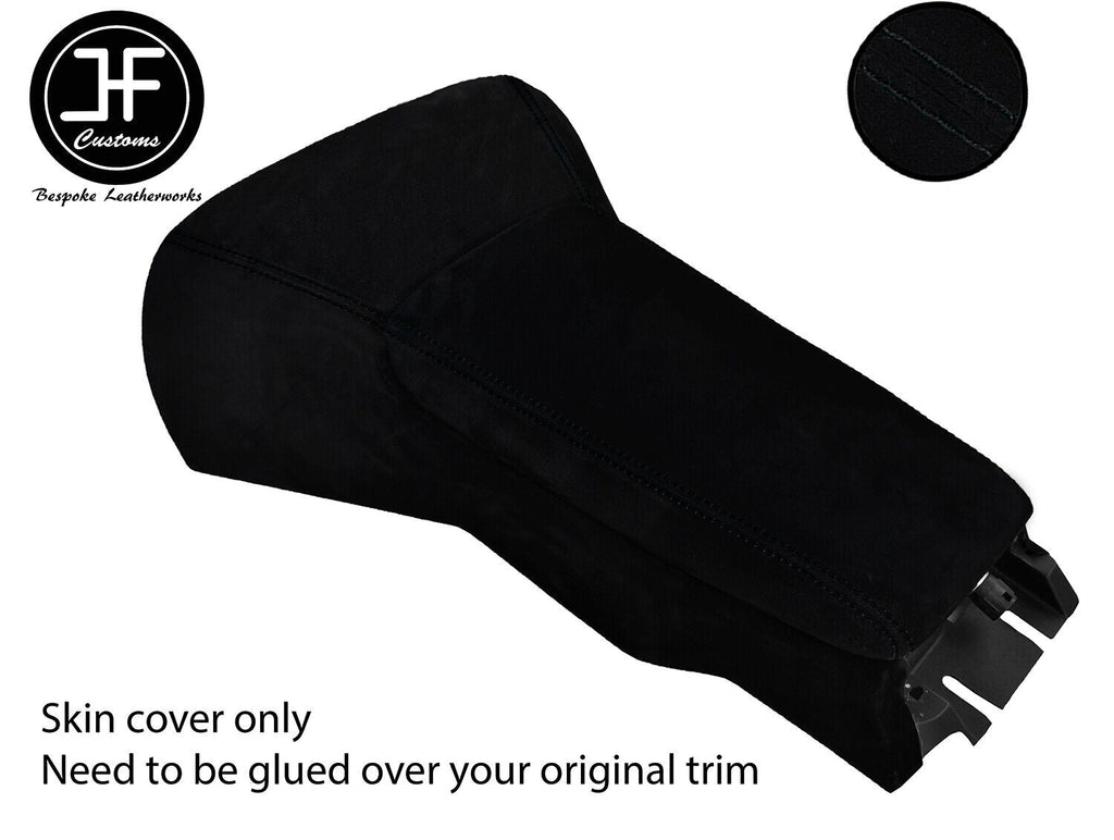 BLACK STITCH CENTRE CONSOLE COVER + ARMREST SUEDE COVERS FITS CORVETTE C5 97-04