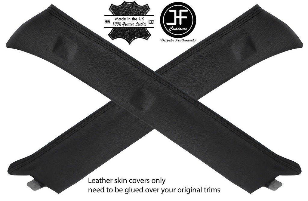 BLACK STITCH 2X A PILLAR REAL LEATHER COVERS FITS MITSUBISHI SHOGUN PININ 99-06