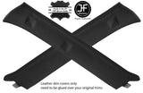 BLACK STITCH 2X A PILLAR REAL LEATHER COVERS FITS MITSUBISHI SHOGUN PININ 99-06
