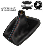 YELLOW & TRI STITCH CARBON FIBRE LOOK GEAR GAITER FITS BMW E36 E46 91-05