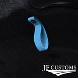 L BLUE LEATHER TAILGATE BOOT PULL STRAP HANDLE FITS FIAT 500 ABARTH 07-16