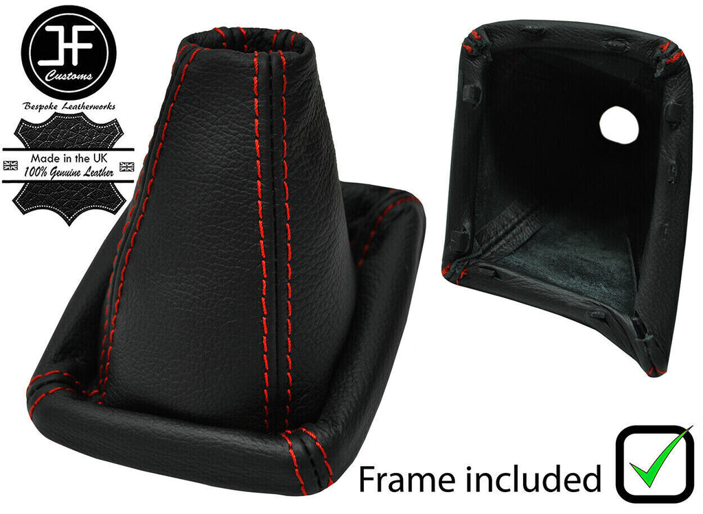 RED STITCH LEATHER GEAR GAITER+PLASTIC FRAME FITS CITROEN JUMPER 1994-2006