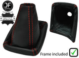 RED STITCH LEATHER GEAR GAITER+PLASTIC FRAME FITS CITROEN JUMPER 1994-2006