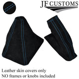 BLUE STITCH FITS NISSAN SKYLINE R32 GTS GTR PU SUEDE GEAR & HANDBRAKE GAITER