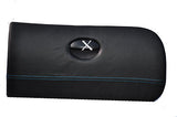 FITS PEUGEOT 206 GLOVE BOX LID COVER blue stitch BLACK SOFT LEATHER CUSTOM NEW
