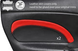 BLACK & RED  2X DOOR CARD TRIM LEATHER COVER FOR MAZDA MX5 MK2 2.5 MIATA 01-05