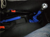 FITS FIAT PUNTO MK2 GAITERS SET LEATHER 99-05 BLACK BLUE CUSTOM NEW MADE IN UK