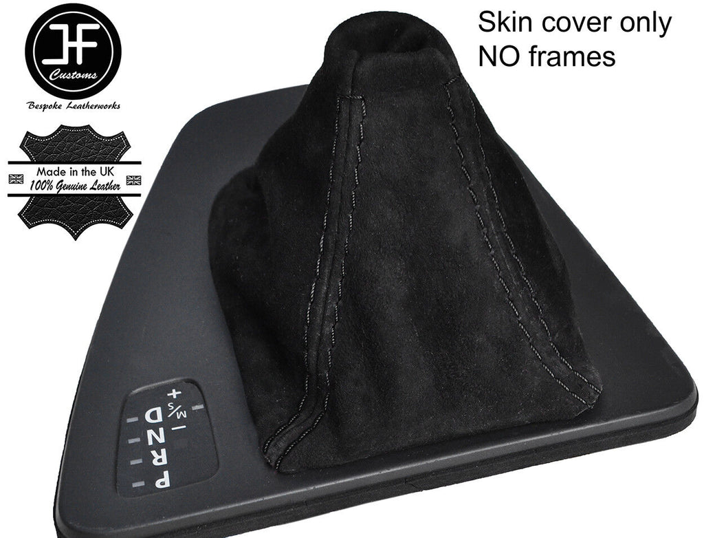 BLACK STITCH AUTOMATIC AUTO REAL SUEDE GEAR GAITER FITS BMW 3 E90 E91 E92 E93