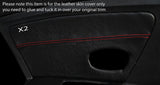 RED STITCH 2X REAR DOOR CARD TRIM SKIN COVERS FITS RENAULT MEGANE MK3 08-13
