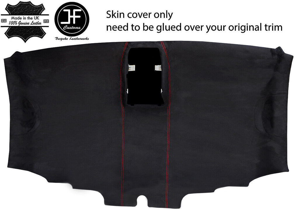 RED  STITCH ROOF HEADLINING LUXE SUEDE COVER FOR VW T6 TRANSPORTER VAN 16-19 JF1