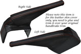 ORANGE STITCH HANDBRAKE & BOTTOM BASE LEATHER SKIN COVERS FITS VW T5 TRANSPORTER