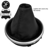 BLACK STITCHING MANUAL TOP GRAIN LEATHER GEAR GAITER FITS SKODA FABIA MK2 07-14