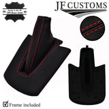 RED STITCH LEATHER HANDBRAKE GAITER+PLASTIC FRAME FOR BMW Z4 E85 E86 02-08