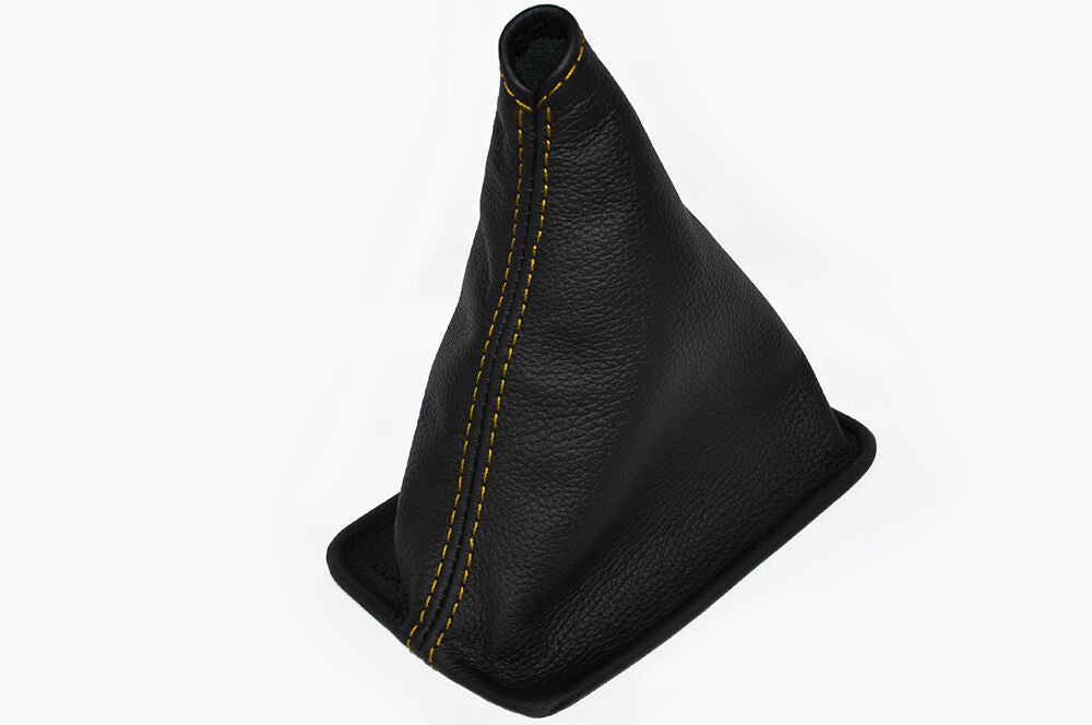 YELLOW STITCH LEATHER GEAR GAITER FITS TOYOTA COROLLA E12 LEVIN ZZE122R 01-07
