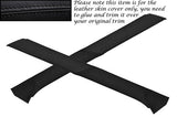 BLACK STITCHING FITS RANGE ROVER CLASSIC 2X WINDSCREEN PILLAR LEATHER COVERS