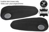 BLACK STITCH 2X SEAT ARMREST REAL LEATHER COVER FITS LEXUS RX400 H 2004-2009