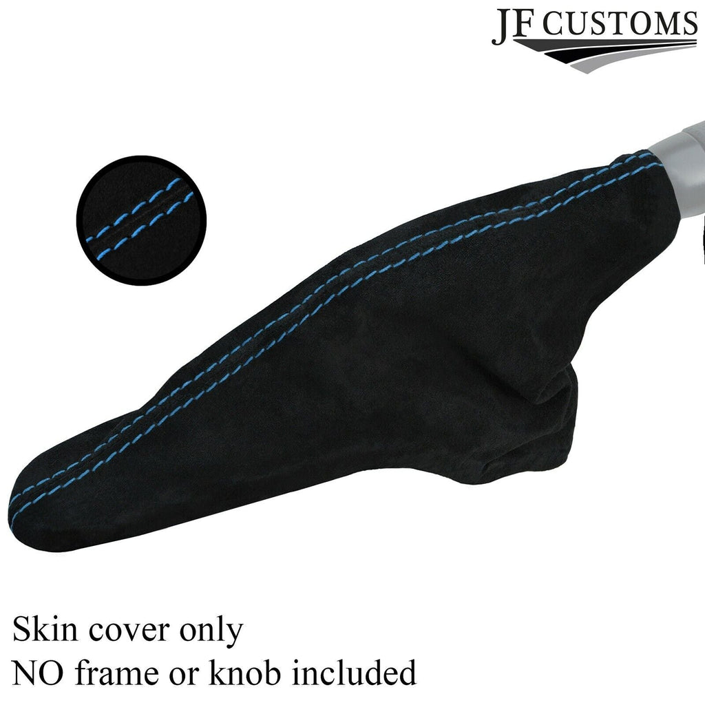 L BLUE STITCHING REAL SUEDE HANDBRAKE GAITER FOR BMW MINI R50 R52 R53 2001-2006