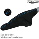L BLUE STITCHING REAL SUEDE HANDBRAKE GAITER FOR BMW MINI R50 R52 R53 2001-2006