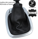 BLACK STITCHING TOP GRAIN LEATHER GEAR GAITER FITS VW SHARAN MK1 1995-2000