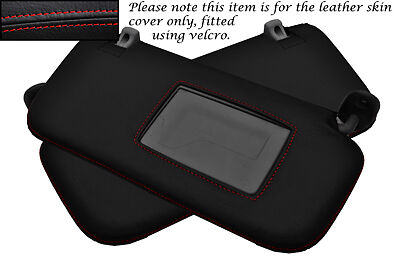 RED STITCH FITS HYUNDAI GETZ 02-08 2X SUN VISORS LEATHER COVERS ONLY CUSTOM NEW