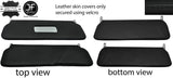 BLACK & BLACK LEATHER 2X SUN VISORS COVERS FITS ROVER MINI CLASSIC 1990-2000