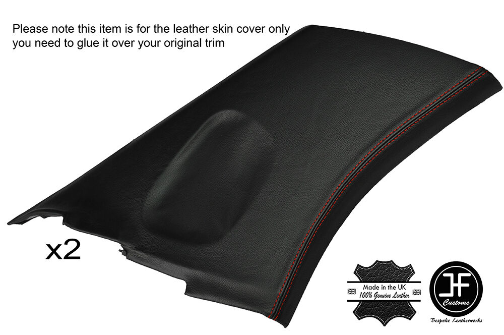 RED STITCH 2X REAR C PILLAR LEATHER COVERS FITS SUBARU IMPREZA WRX STI 02-07