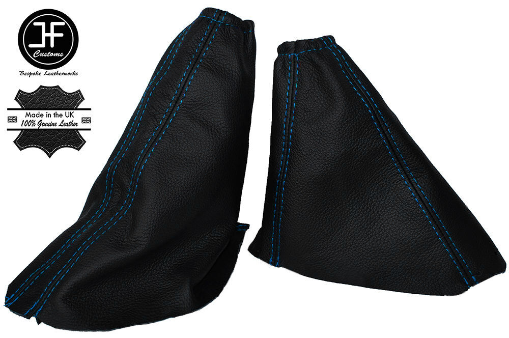 BLUE STITCHING LEATHER GEAR & HANDBRAKE GAITER FITS FORD FIESTA MK5 1995-2002