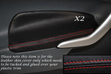 RED STITCH 2X FRONT DOOR ARMREST SKIN COVERS FITS FORD FIESTA 09-12 3DR