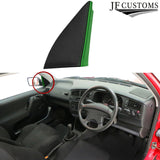 GREEN & BLACK LEATHER 2X WING MIRROR DOOR TRIM COVER+FRAMES FOR VW GOLF MK3