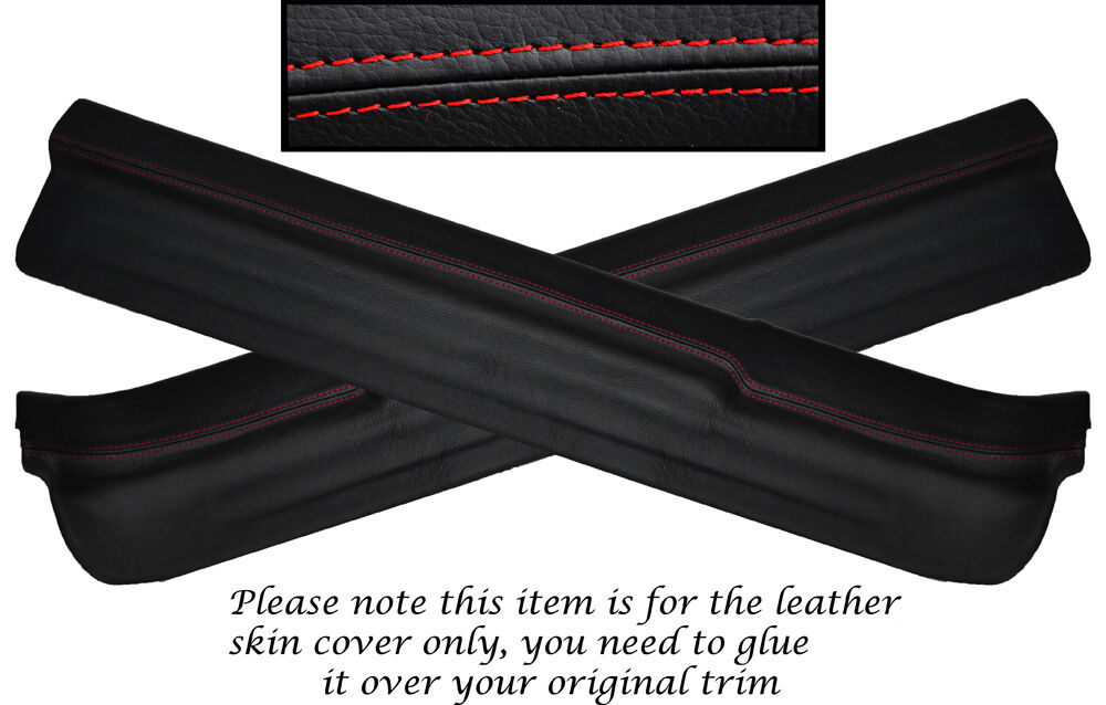 RED STITCH 2X DOOR SILL TRIM SKIN COVERS FITS TOYOTA MR2 MK3 2000-2007