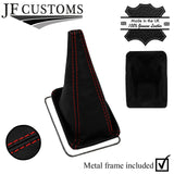 RED STITCH LEATHER GEAR GAITOR + METAL FRAME FITS TOYOTA SUPRA MK2 1983-1986