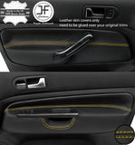 YELLOW STITCH 2X FRONT DOOR CARD TRIM COVERS FOR VW GOLF MK4 98-05 3 DOOR STYLE2