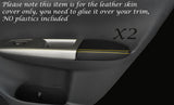 YELLOW STITCH 2X FRONT DOOR ARMREST SKIN COVER FITS SUBARU IMPREZA WRX STI 08-13