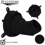 BLACK STITCH BLACK SUEDE GEAR GAITER FITS HONDA CIVIC EP3 TYPE R 01-05+FRAME