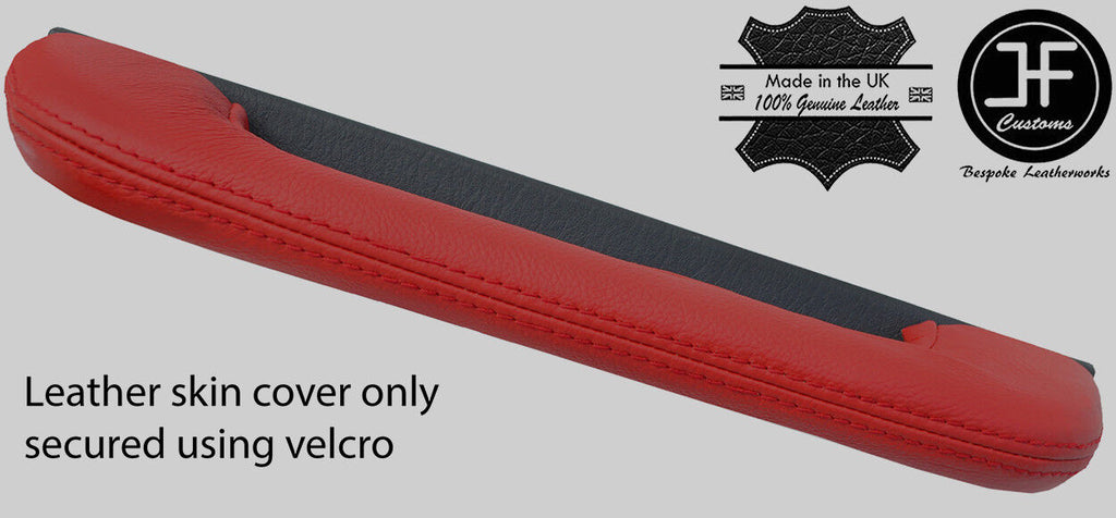 RED PASSENGER DASH HANDLE REAL LEATHER COVER FOR JEEP WRANGLER TJ 1997-2006