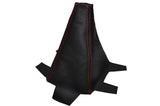 RED STITCHING MANUAL LEATHER GEAR GAITER FITS HONDA ELEMENT 2003-2011 CUSTOM NEW