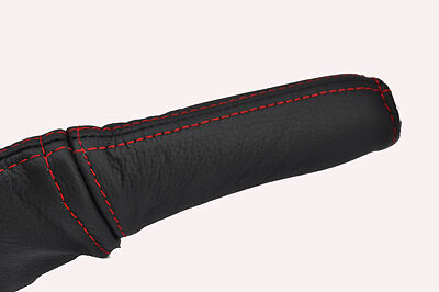 red stitching FITS JAGUAR X TYPE 01-09  HANDBRAKE HANDLE LEATHER COVER ONLY